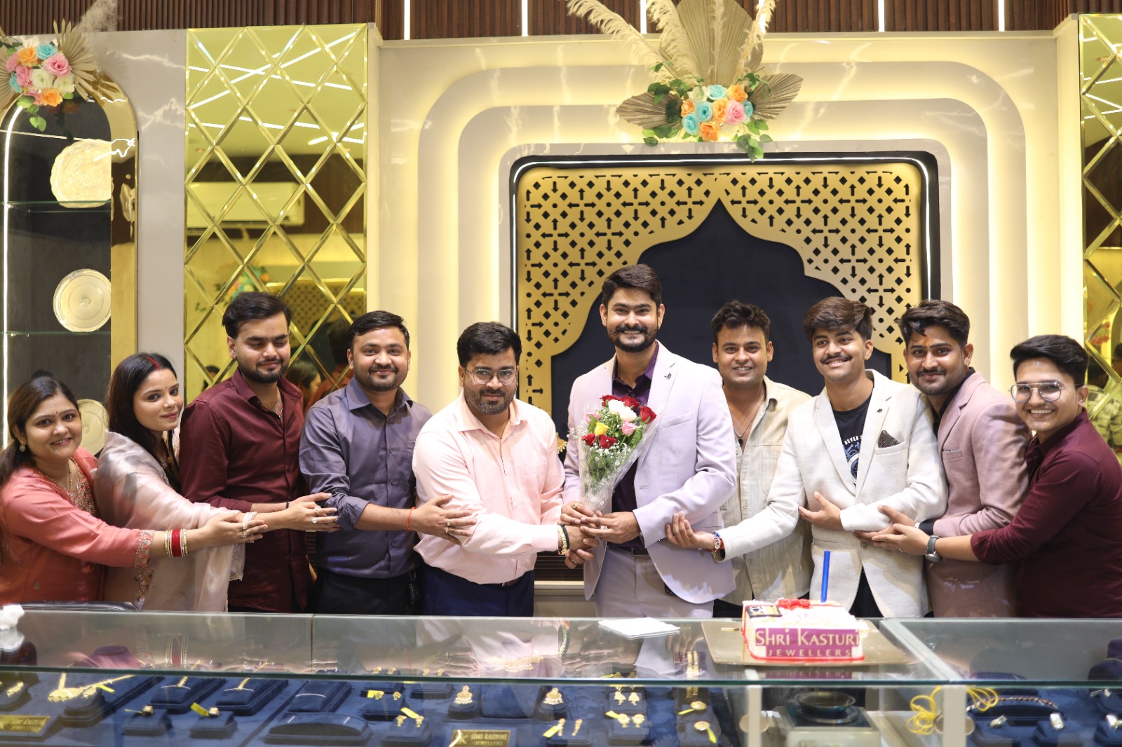 Bridal jewellery showcase niche at Shri Kasturi Jewellers